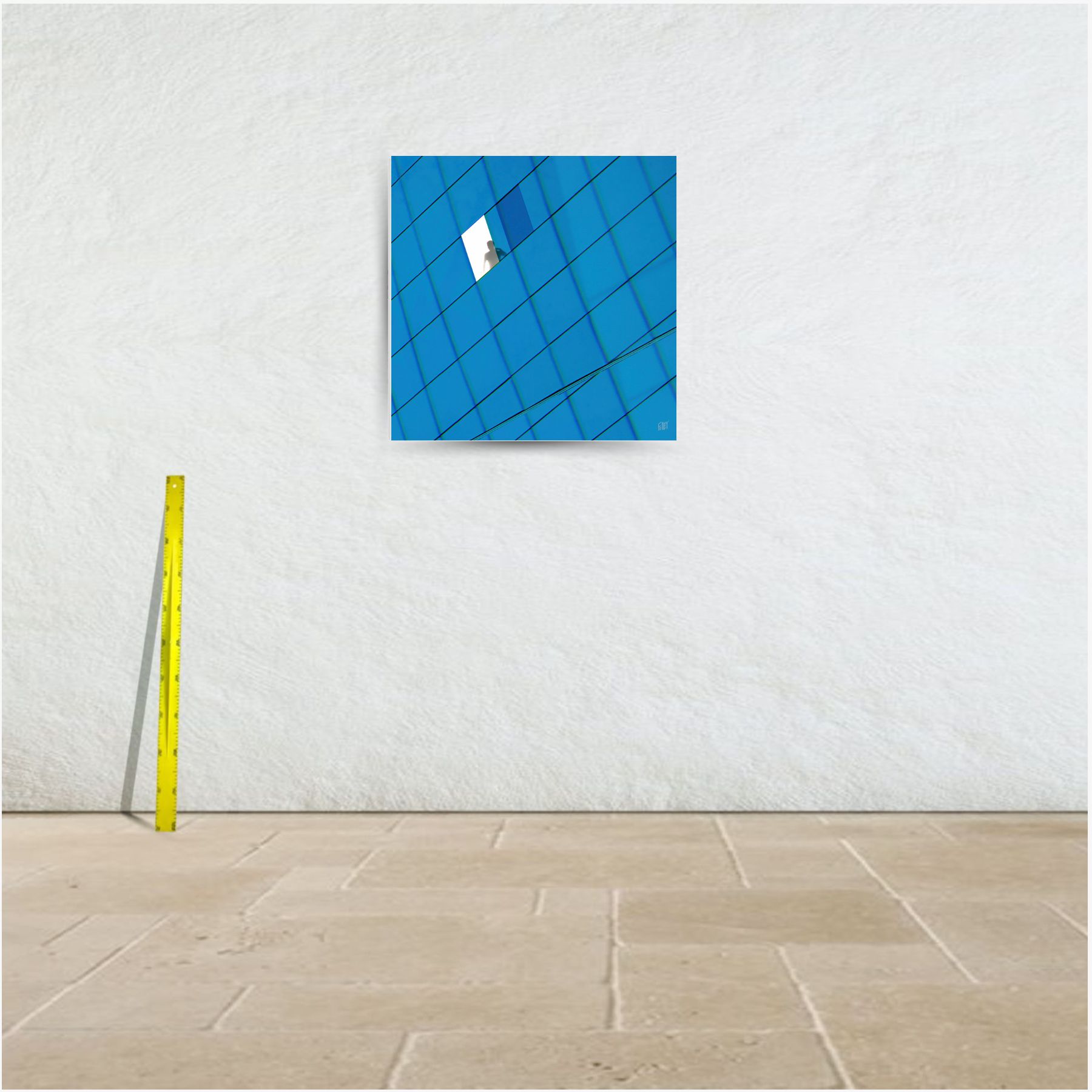 blue building ~ toile (80 x 80 cm) – Image 3