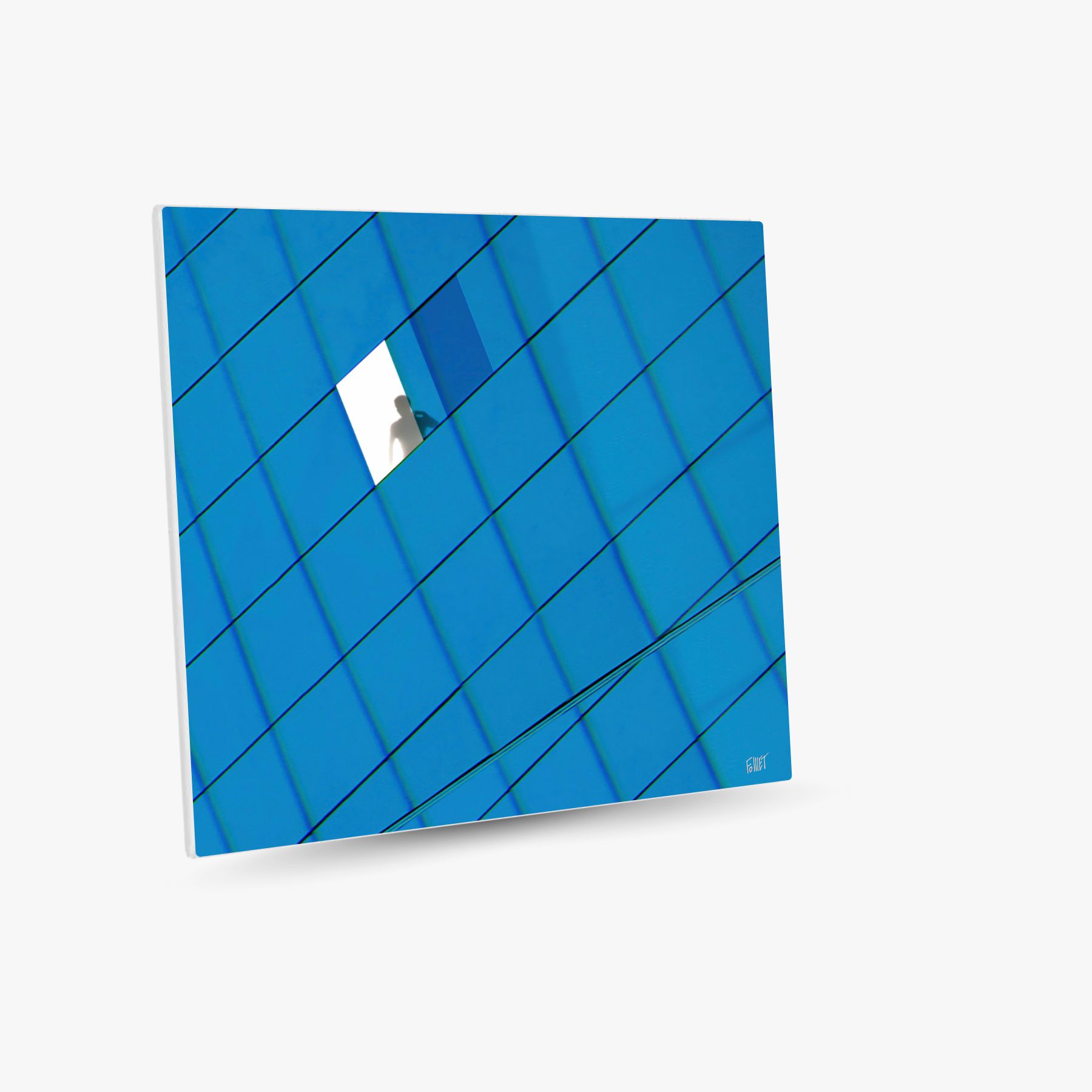 blue building ~ toile (80 x 80 cm) – Image 2