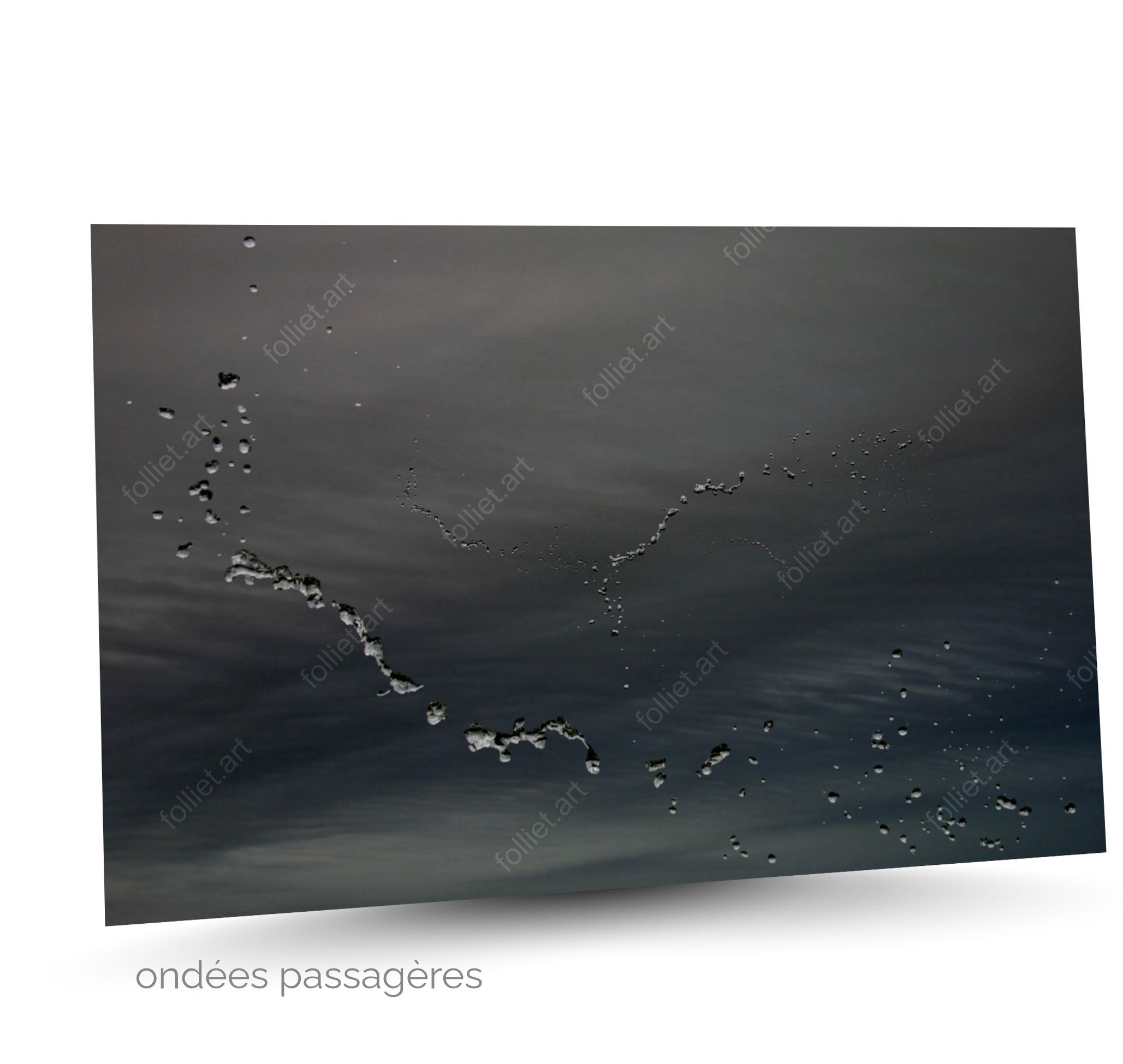 Abstract Depiction of Droplets on a Dramatic Gray Sky Background - Fine Art Photography by Folliet